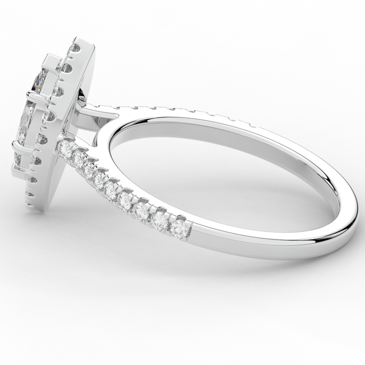 0.80CT.TW MARQUISE LAB DIAMOND HALO ENGAGEMENT RING - Nazarelle