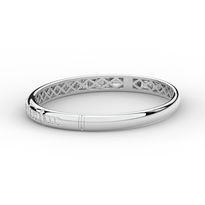 1.25CT.TW ROUND LAB DIAMOND BANGLE - Nazarelle