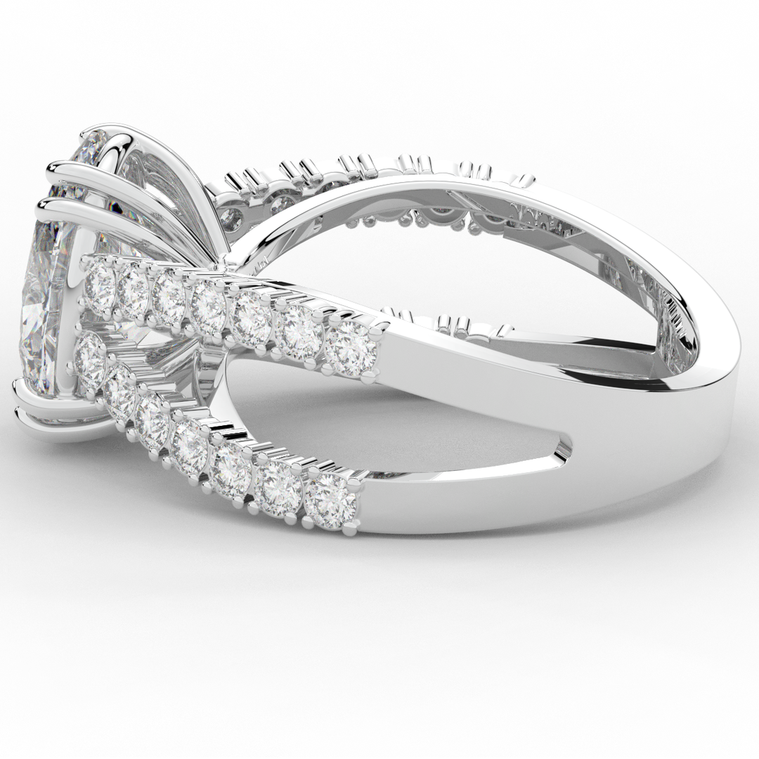 3.75CT.TW OVAL LAB DIAMOND SPLIT BAND ENGAGEMENT RING - Nazarelle