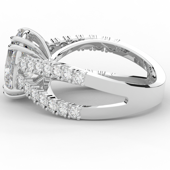 3.75CT.TW OVAL LAB DIAMOND SPLIT BAND ENGAGEMENT RING - Nazarelle