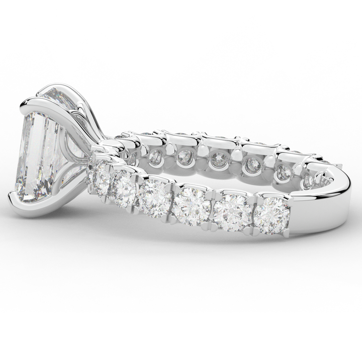 4.35CT.TW EMERALD CUT LAB DIAMOND ENGAGEMENT RING - Nazarelle