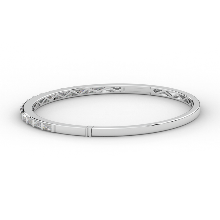 1.50CT.TW BAGUETTE LAB DIAMOND SHARED PRONG BANGLE - Nazarelle