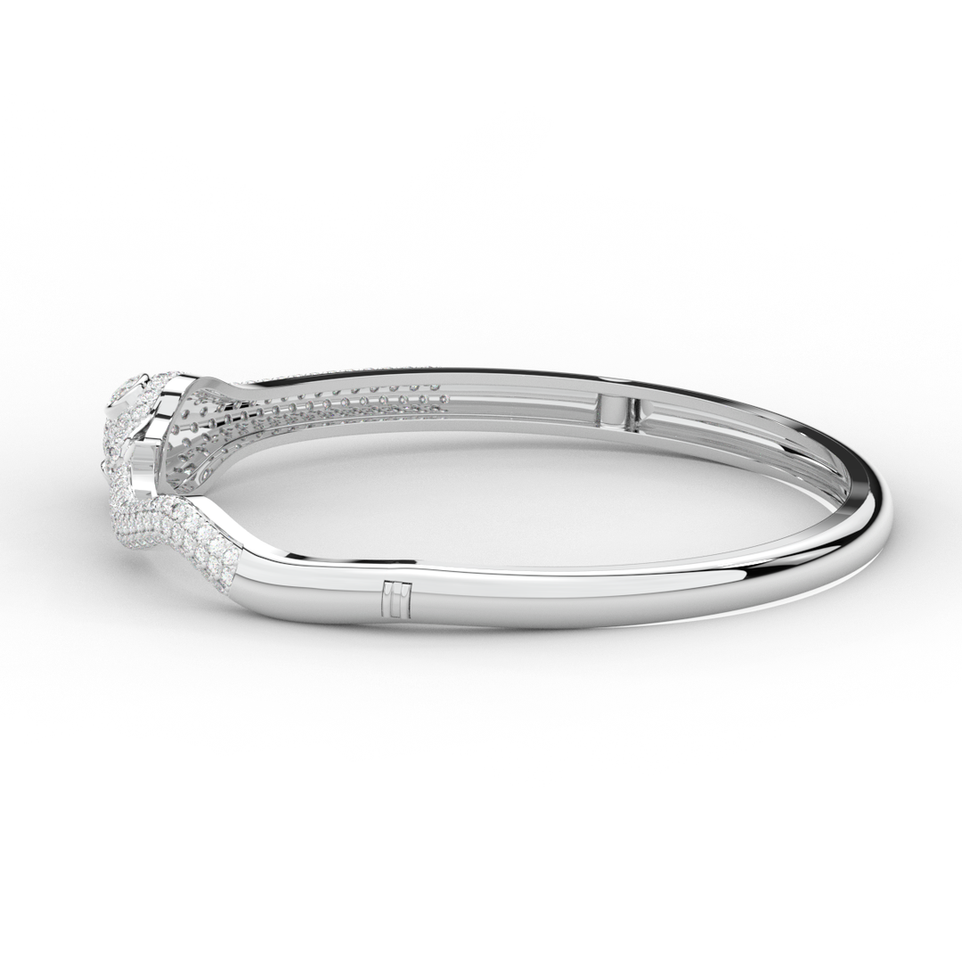 2.00CT.TW ROUND AND PEAR LAB DIAMOND SNAKE BANGLE - Nazarelle