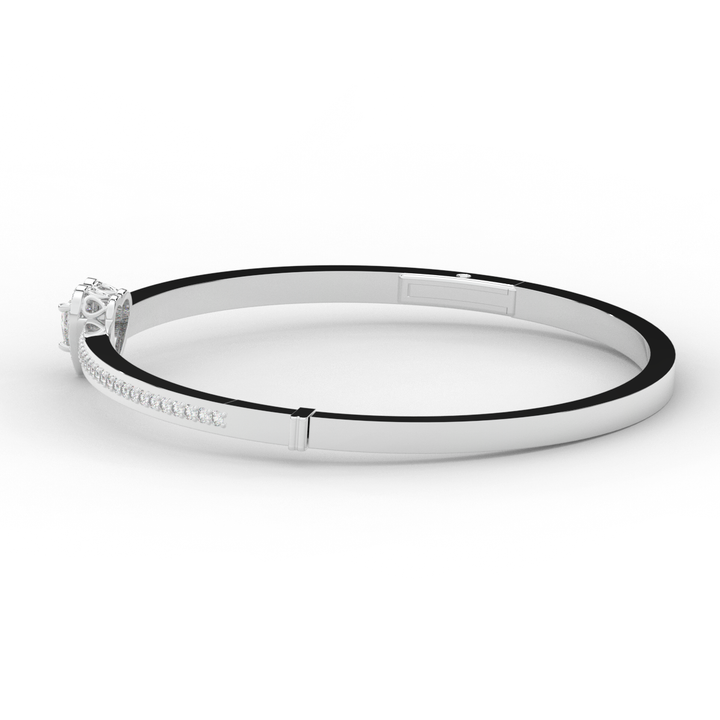 1.65CT.TW HEART AND ROUND LAB DIAMOND  BANGLE - Nazarelle