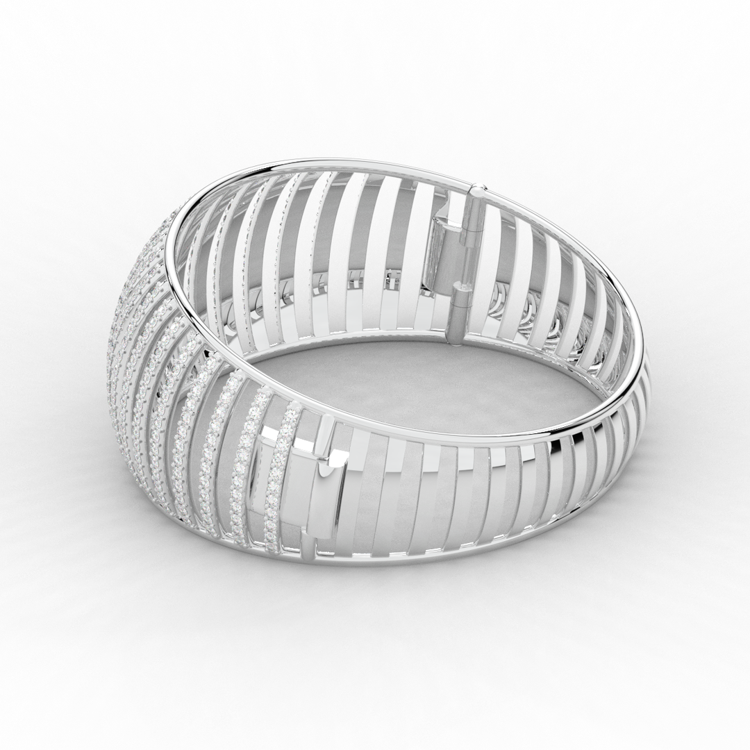 4.00CT.TW ROUND LAB DIAMOND BANGLE - Nazarelle