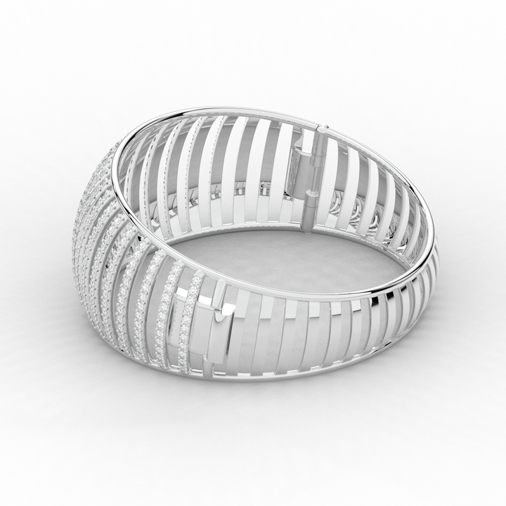 4.00CT.TW ROUND LAB DIAMOND BANGLE - Nazarelle