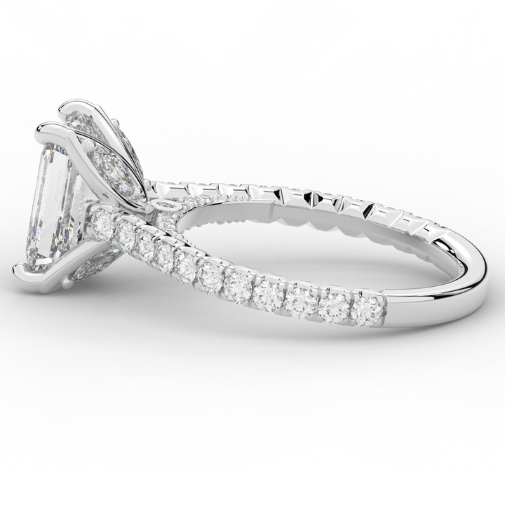 2.70CT.TW EMERALD CUT LAB DIAMOND SOLITAIRE ENGAGEMENT RING - Nazarelle