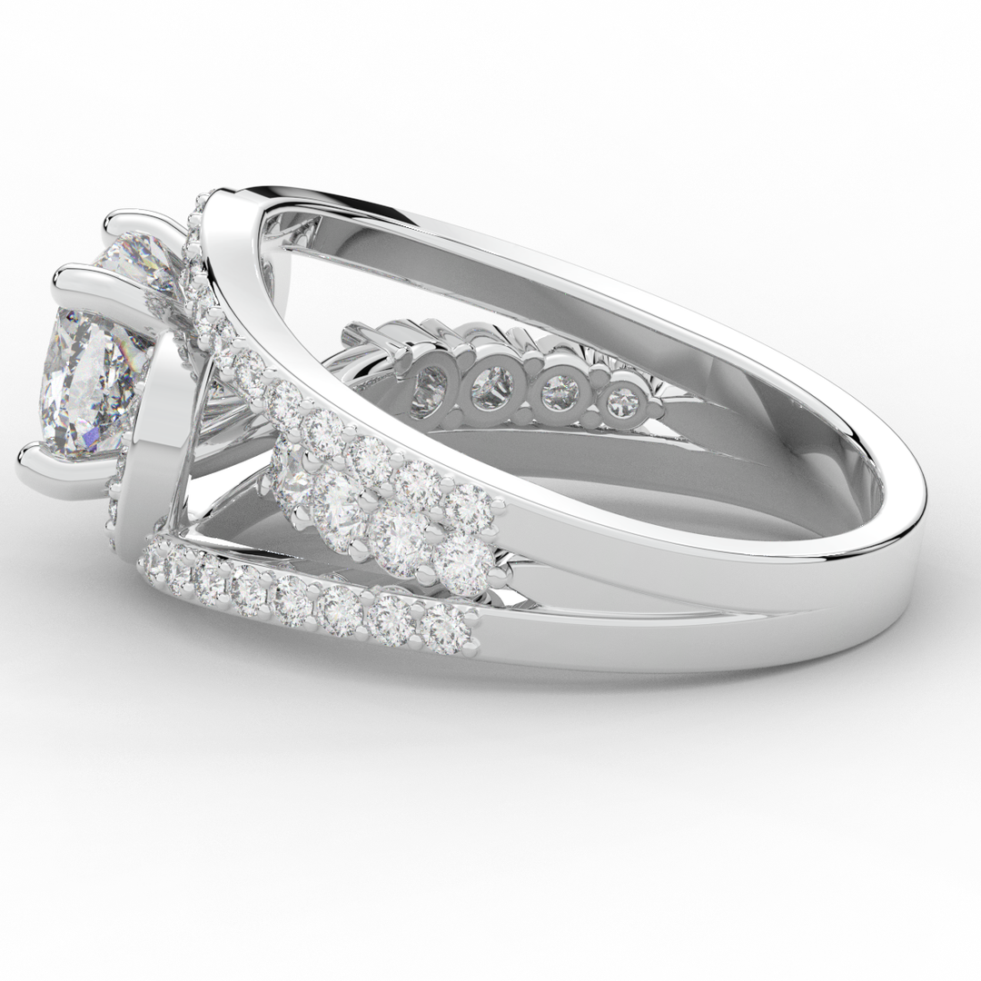3.30CT.TW CUSHION LAB DIAMOND ENGAGEMENT RING - Nazarelle
