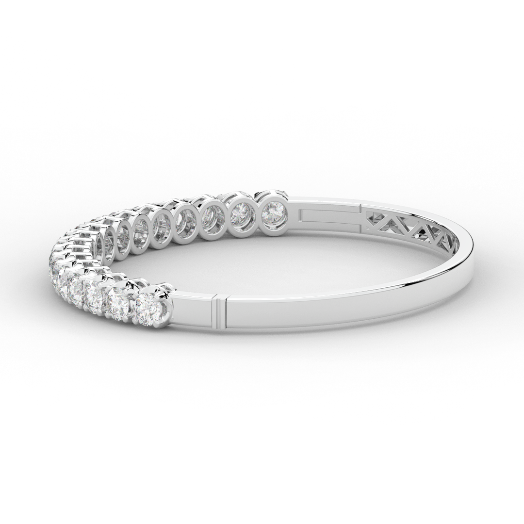 5.00CT.TW ROUND LAB DIAMOND BANGLE - Nazarelle