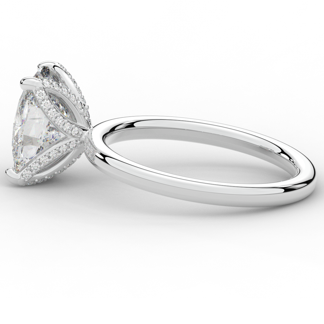 3.10CT.TW CUSHION LAB DIAMOND ENGAGEMENT RING - Nazarelle