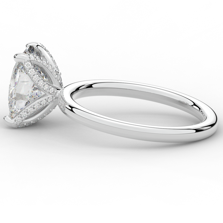 3.10CT.TW CUSHION LAB DIAMOND ENGAGEMENT RING - Nazarelle