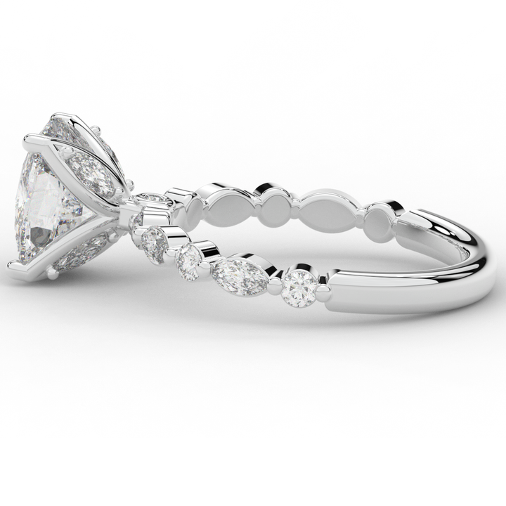 2.60CT.TW CUSHION LAB DIAMOND SOLITAIRE ENGAGEMENT RING - Nazarelle