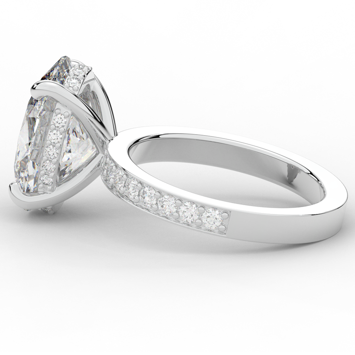 4.30CT.TW OVAL LAB DIAMOND BAND ENGAGEMENT RING - Nazarelle