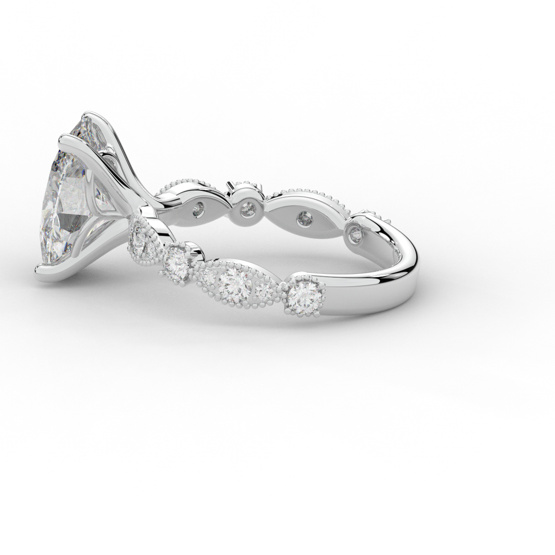 3.50CT.TW OVAL LAB DIAMOND SOLITAIRE ENGAGEMENT RING - Nazarelle