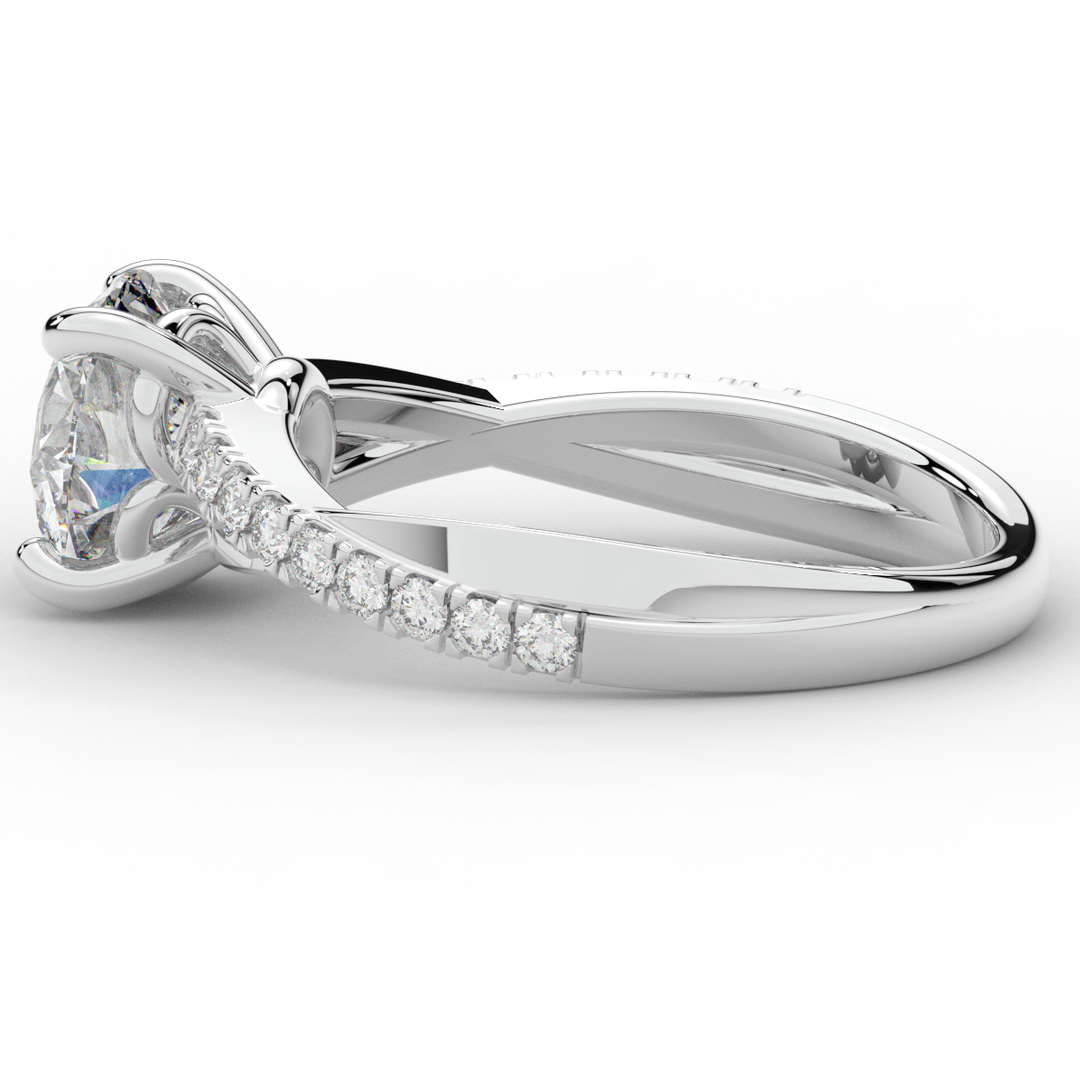 2.20CT.TW ROUND LAB DIAMOND TWISTBAND ENGAGEMENT RING - Nazarelle