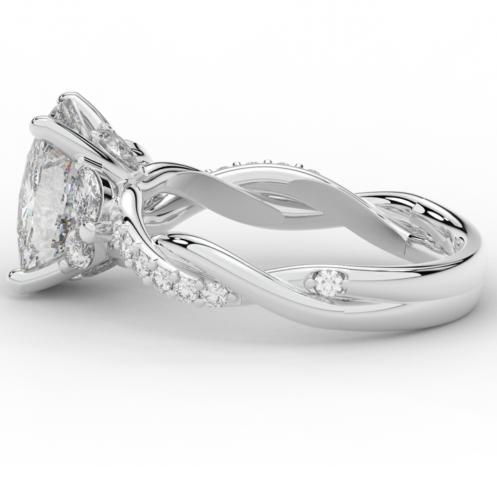2.40CT.TW CUSHION LAB DIAMOND TWIST BAND ENGAGEMENT RING - Nazarelle