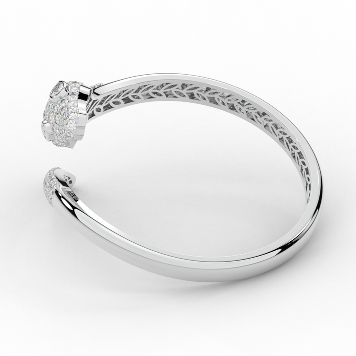 3.75CT.TW ROUND AND PEAR LAB DIAMOND SNAKE BANGLE - Nazarelle