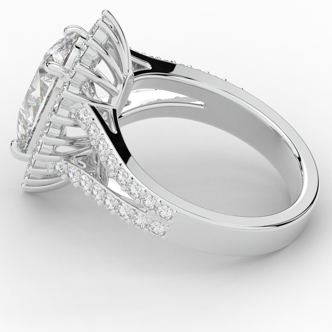 3.60CT.TW ROUND LAB DIAMOND ENGAGEMENT RING - Nazarelle