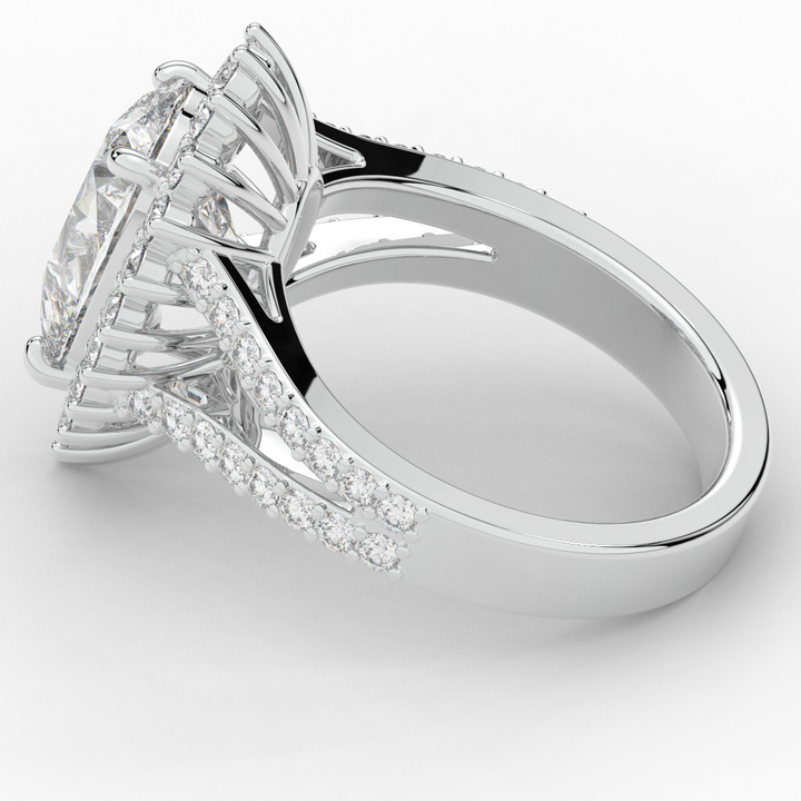 3.60CT.TW ROUND LAB DIAMOND ENGAGEMENT RING - Nazarelle