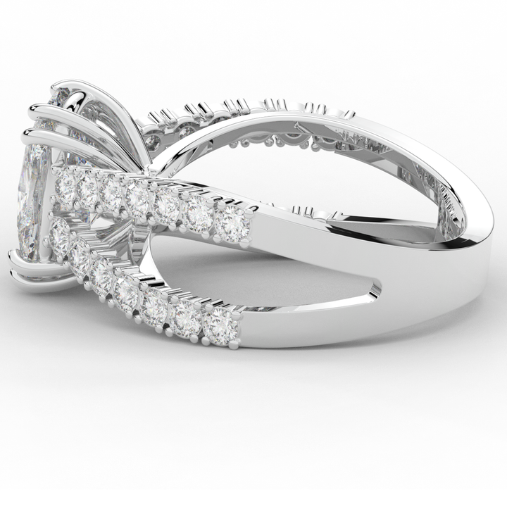 3.75CT.TW CUSHION LAB DIAMOND SPLIT BAND ENGAGEMENT RING - Nazarelle
