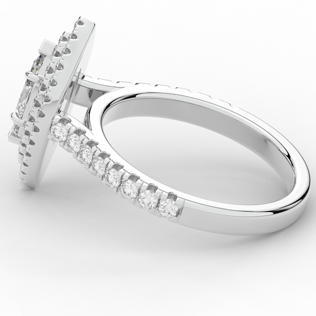 1.00CT.TW MARQUISE LAB DIAMOND HALO ENGAGEMENT RING - Nazarelle