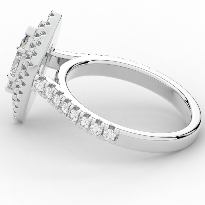 1.00CT.TW MARQUISE LAB DIAMOND HALO ENGAGEMENT RING - Nazarelle