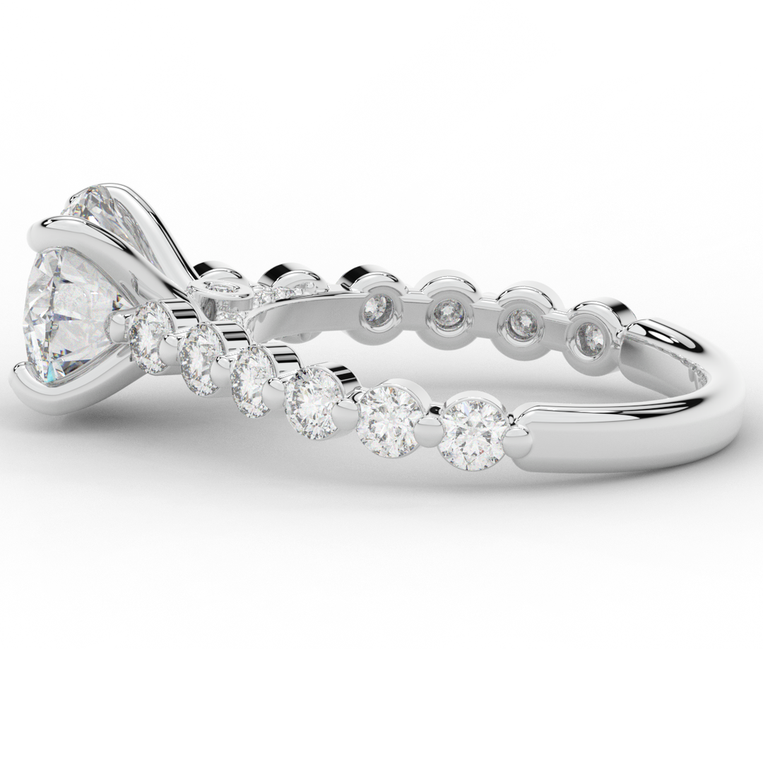 3.90CT.TW ROUND LAB DIAMOND ENGAGEMENT RING - Nazarelle