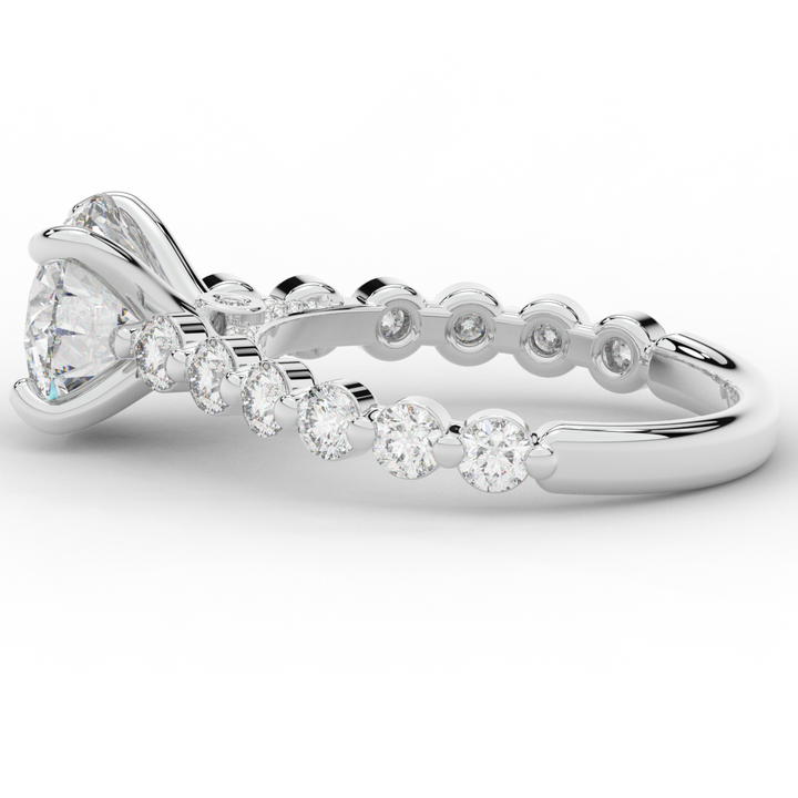 3.90CT.TW ROUND LAB DIAMOND ENGAGEMENT RING - Nazarelle