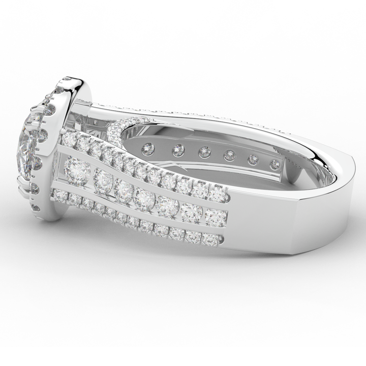 2.90CT.TW ROUND LAB DIAMOND HALO ENGAGEMENT RING - Nazarelle