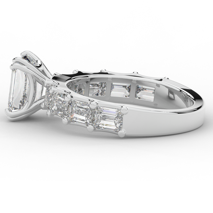 3.75CT.TW EMERALD CUT LAB DIAMOND SOLITAIRE ENGAGEMENT RING - Nazarelle