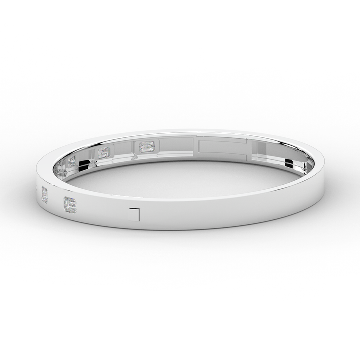 1.25CT.TW ROUND LAB DIAMOND BEZEL SET BANGLE - Nazarelle