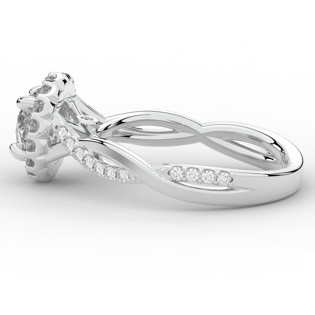 1.30CT.TW ROUND LAB DIAMOND ENGAGEMENT RING - Nazarelle