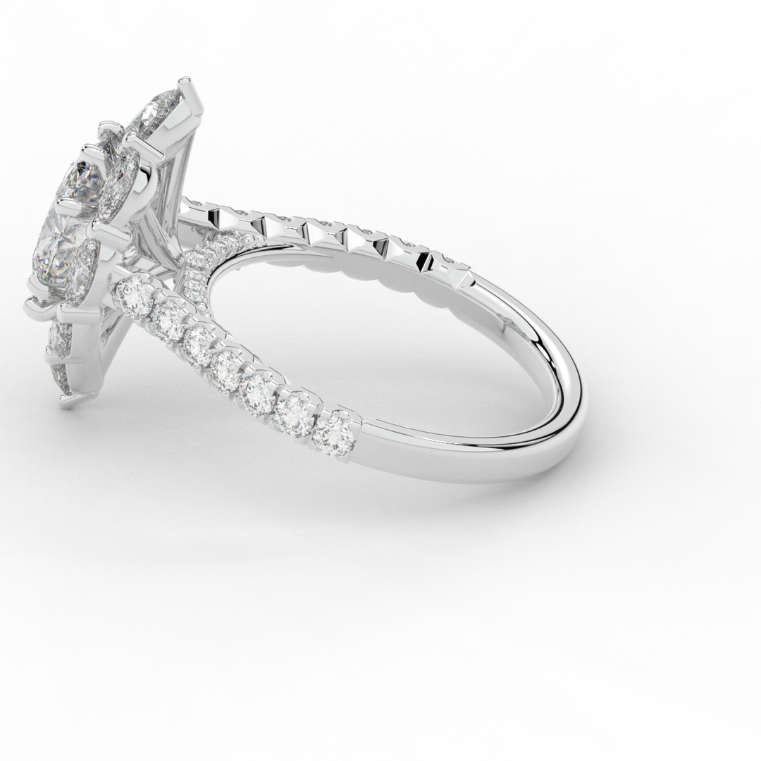 2.75CT.TW OVAL LAB DIAMOND HALO ENGAGEMENT RING - Nazarelle