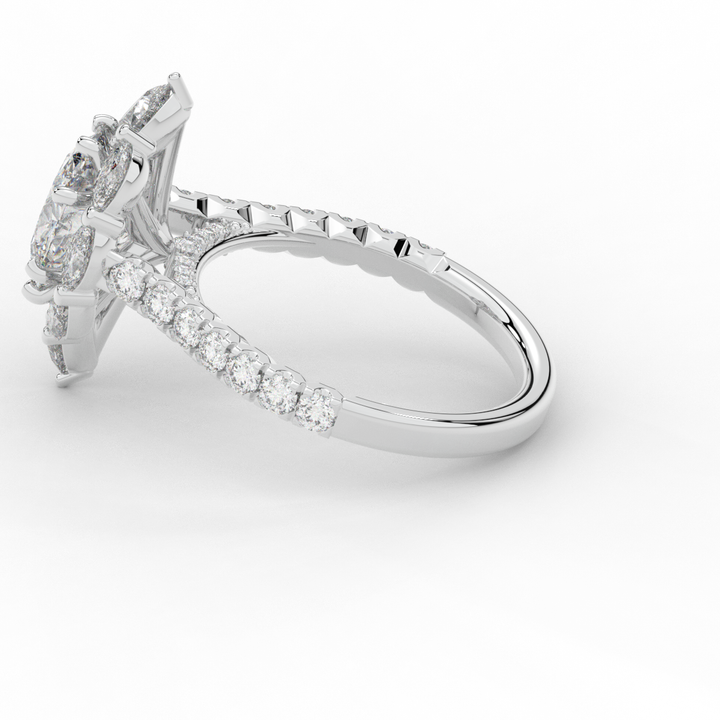 2.75CT.TW OVAL LAB DIAMOND HALO ENGAGEMENT RING - Nazarelle