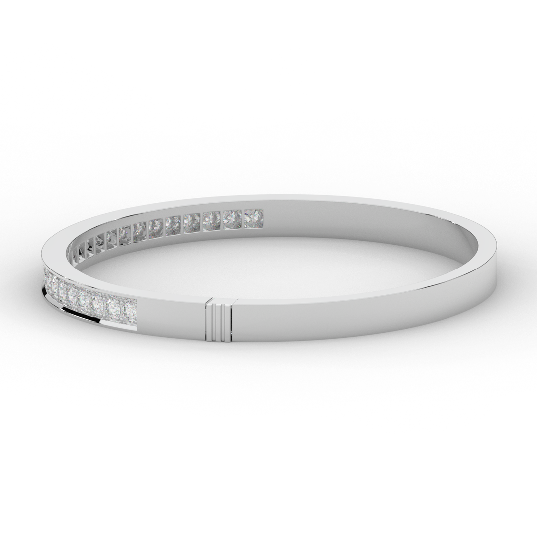 1.25CT.TW ROUND LAB DIAMOND BANGLE - Nazarelle