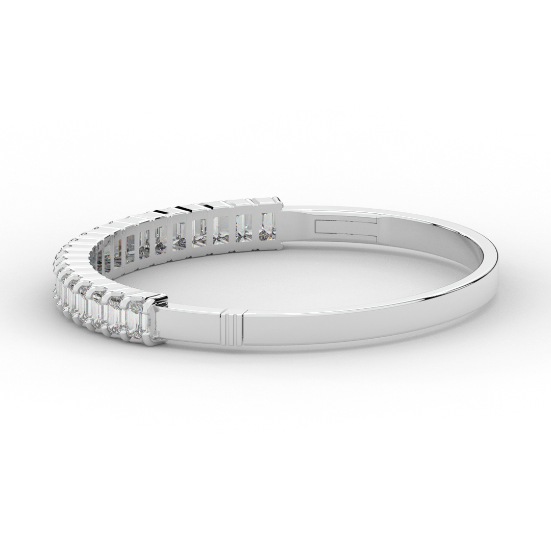 6.50CT.TW EMERALD CUT LAB DIAMOND BANGLE - Nazarelle