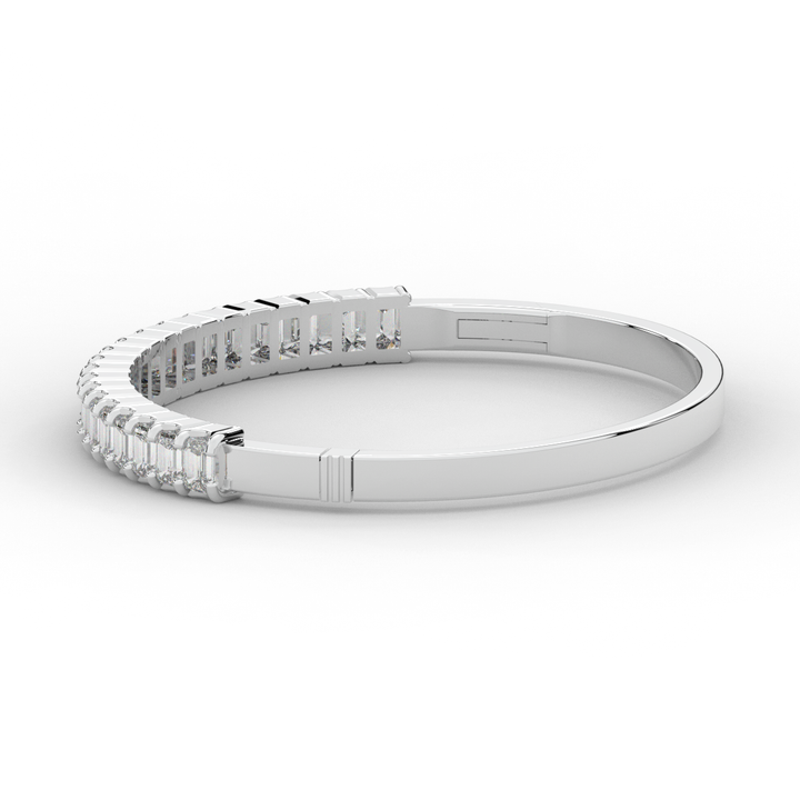 6.50CT.TW EMERALD CUT LAB DIAMOND BANGLE - Nazarelle