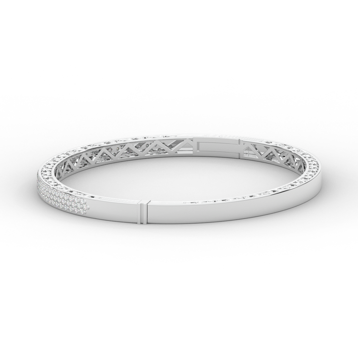 0.75CT.TW 3 ROW ROUND LAB DIAMOND  BANGLE - Nazarelle