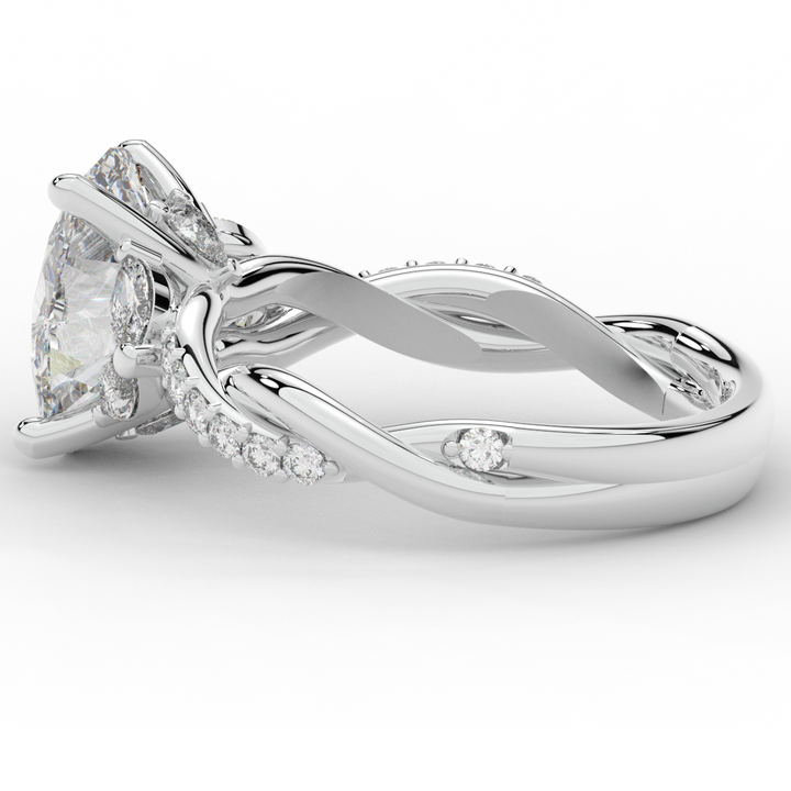 2.40CT.TW OVAL LAB DIAMOND TWIST ENGAGEMENT RING - Nazarelle