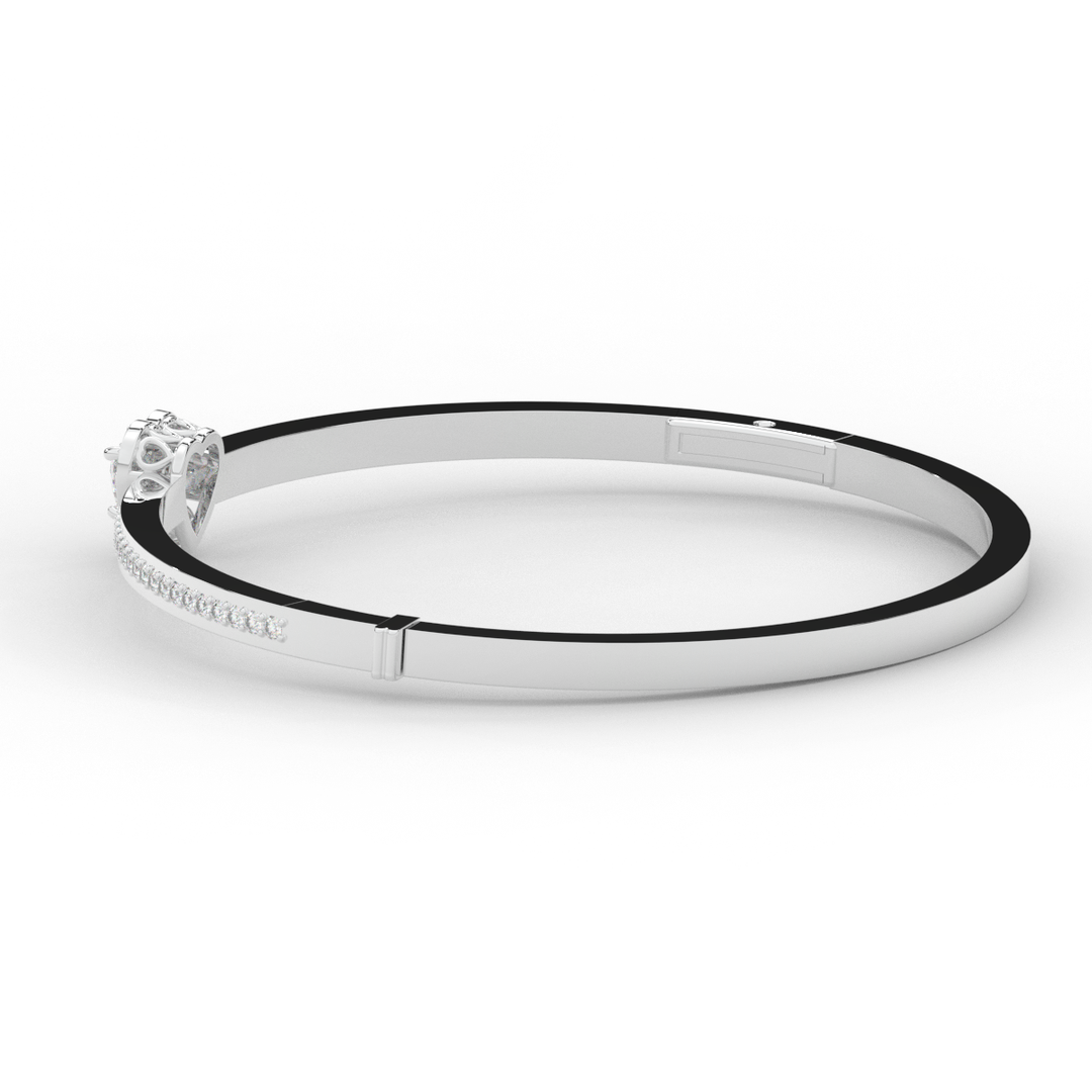 1.65CT.TW HEART AND ROUND LAB DIAMOND  BANGLE - Nazarelle