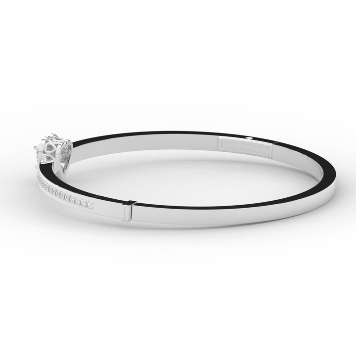 1.65CT.TW HEART AND ROUND LAB DIAMOND  BANGLE - Nazarelle