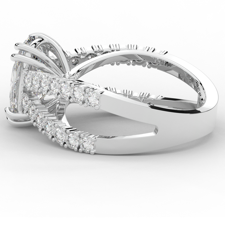 3.75CT.TW CUSHION LAB DIAMOND SPLIT BAND ENGAGEMENT RING - Nazarelle
