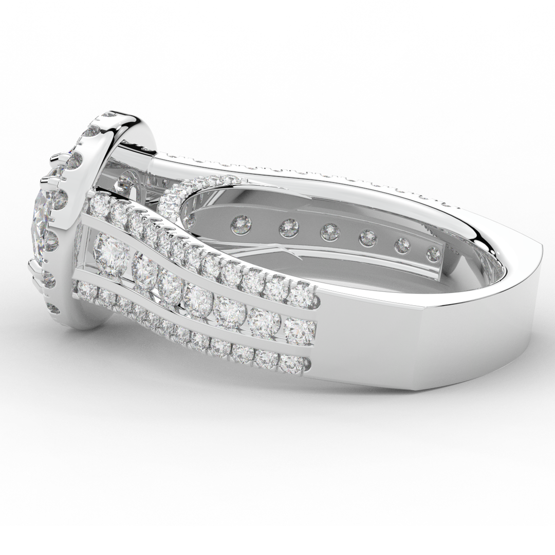 2.90CT.TW ROUND LAB DIAMOND HALO ENGAGEMENT RING - Nazarelle