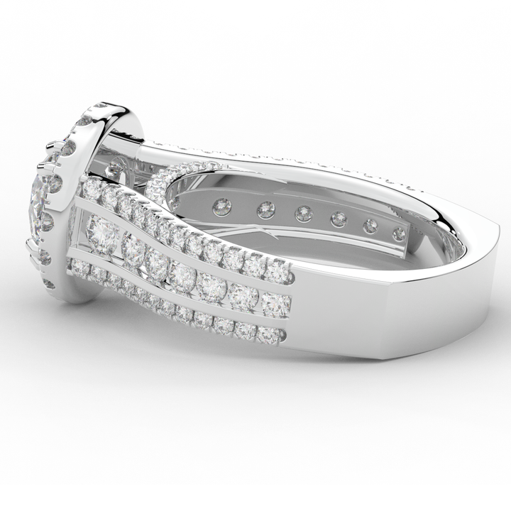 2.90CT.TW ROUND LAB DIAMOND HALO ENGAGEMENT RING - Nazarelle