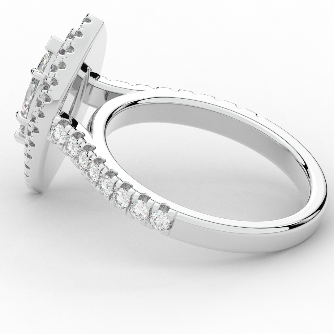 1.00CT.TW MARQUISE LAB DIAMOND HALO ENGAGEMENT RING - Nazarelle