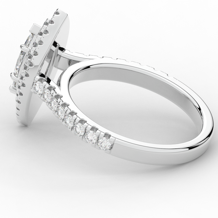 1.00CT.TW MARQUISE LAB DIAMOND HALO ENGAGEMENT RING - Nazarelle