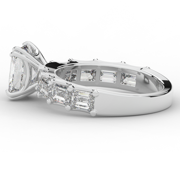 3.75CT.TW RADIANT LAB DIAMOND SOLITAIRE ENGAGEMENT RING - Nazarelle