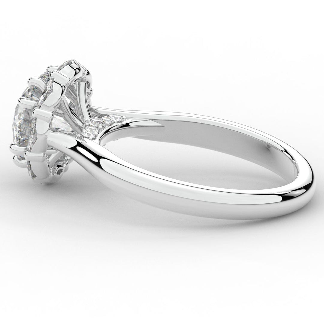 2.40CT.TW ROUND LAB DIAMOND HALO ENGAGEMENT RING - Nazarelle