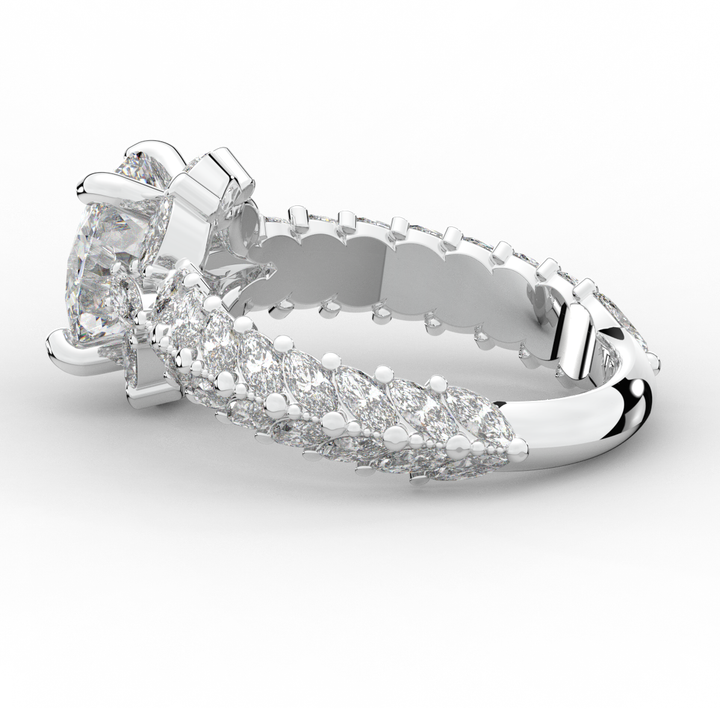 3.10CT.TW OVAL LAB DIAMOND HALO ENGAGEMENT RING - Nazarelle