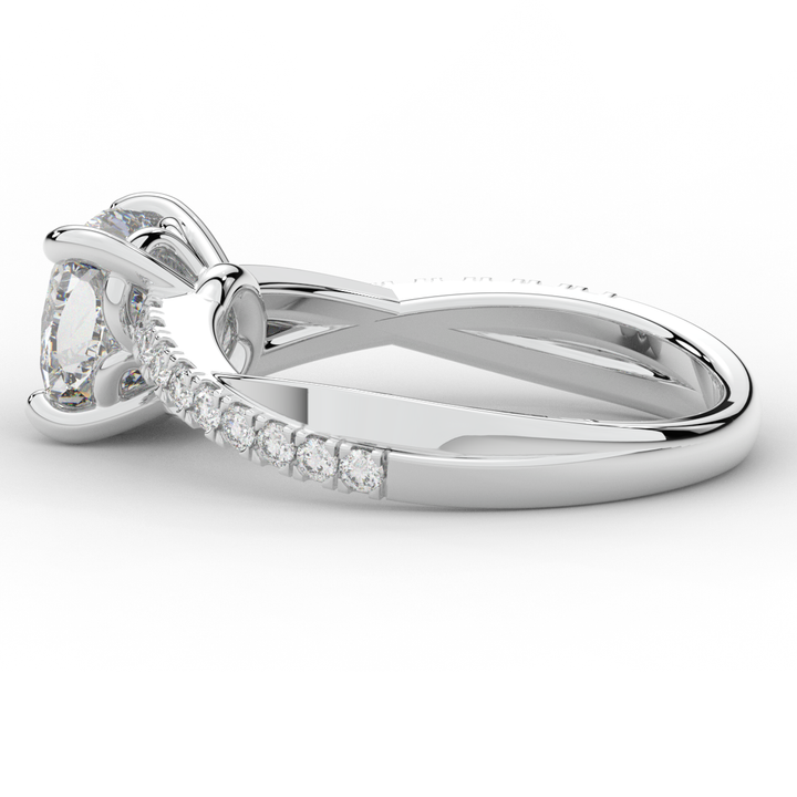 2.20CT.TW CUSHION LAB DIAMOND TWISTBAND ENGAGEMENT RING - Nazarelle